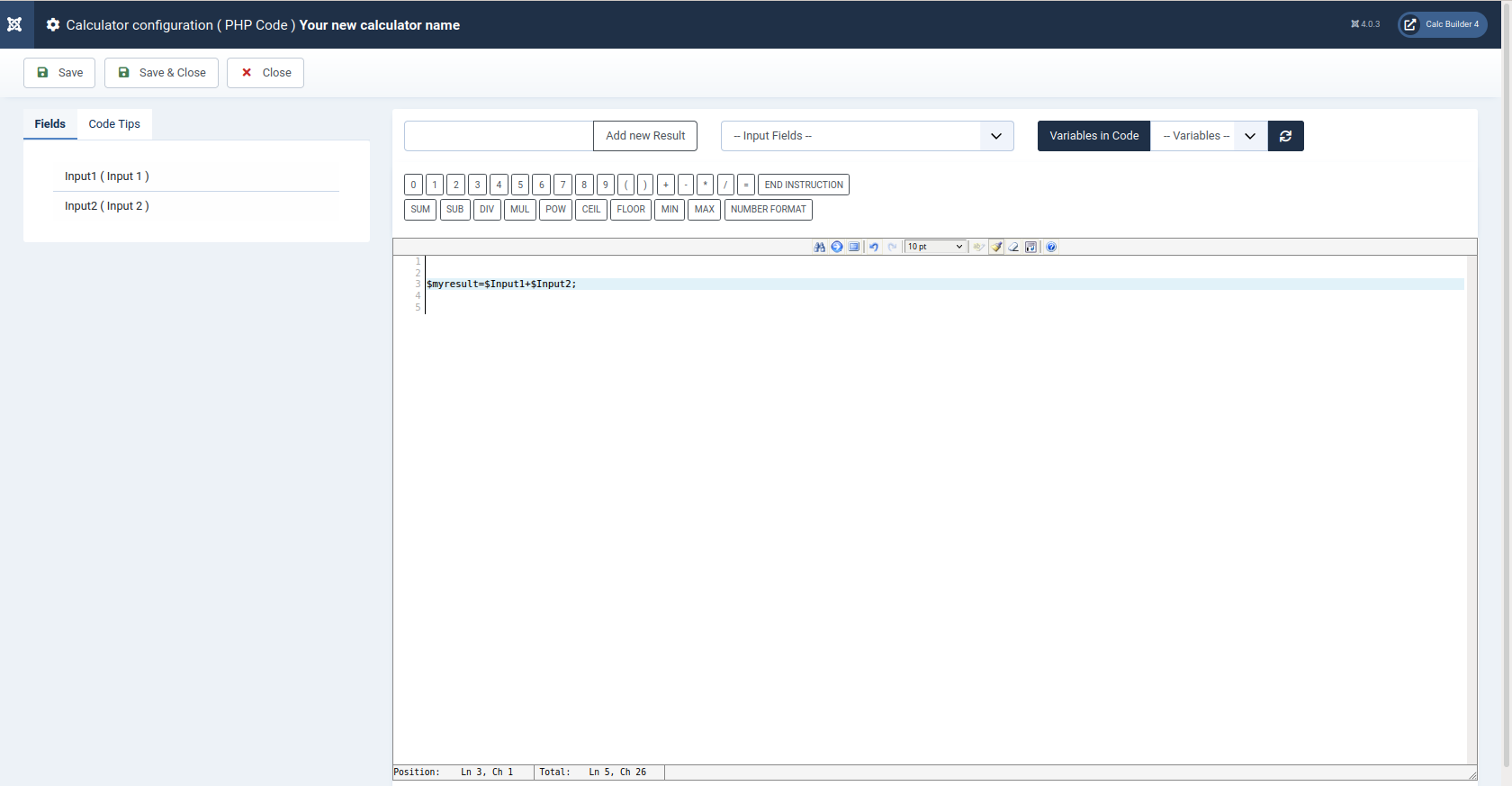 Calcbuilder for Joomla 4