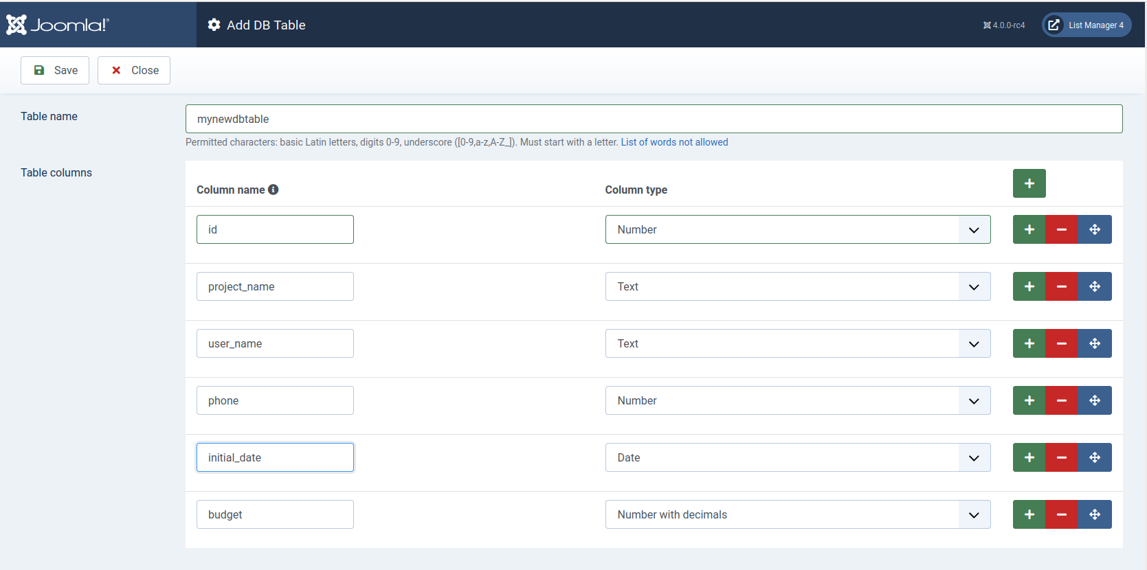 List Manager for Joomla 4