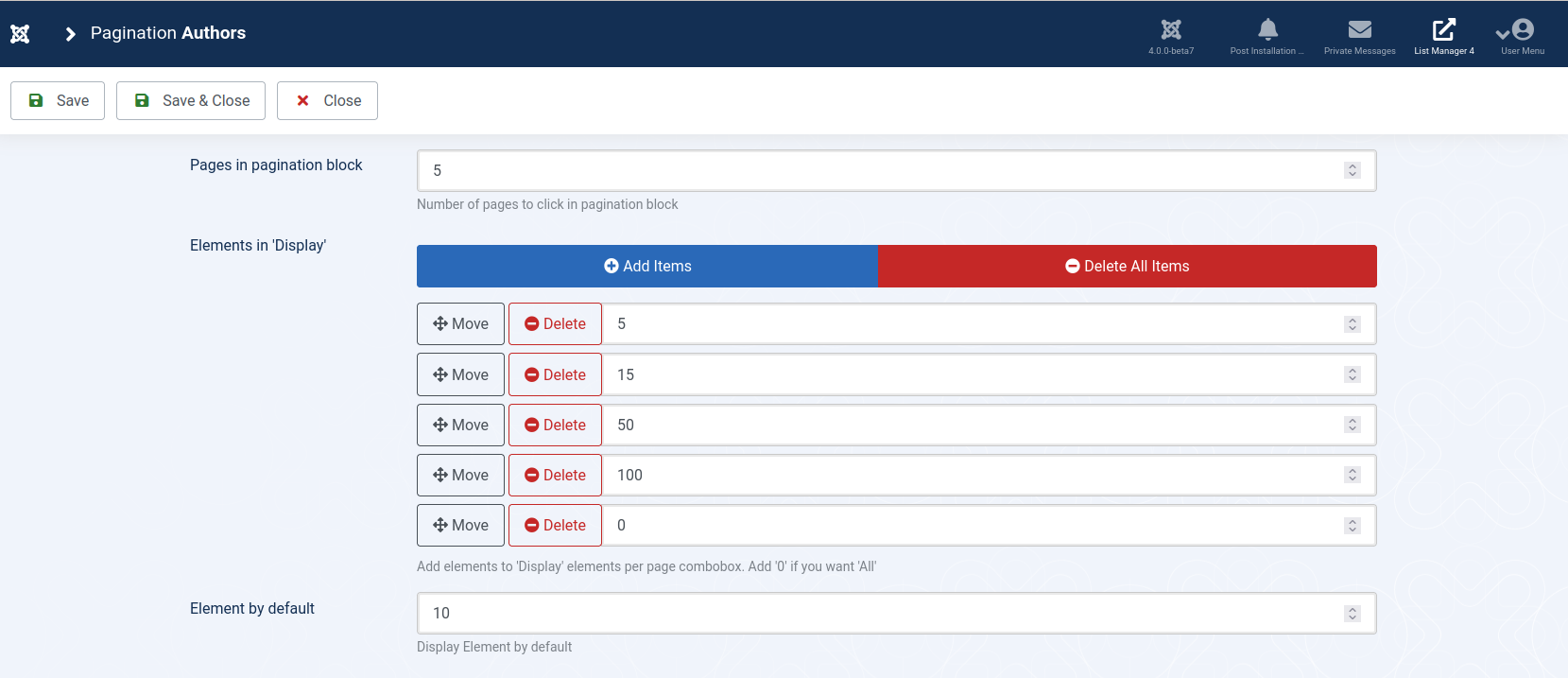 List Manager for Joomla 4